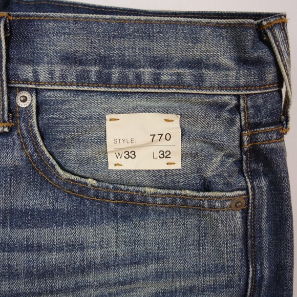 J. Crew 770 Kaihara Japanese Blue Denim Jeans New w/ Tags, Size 33 in x 32 in - Picture 11 of 16
